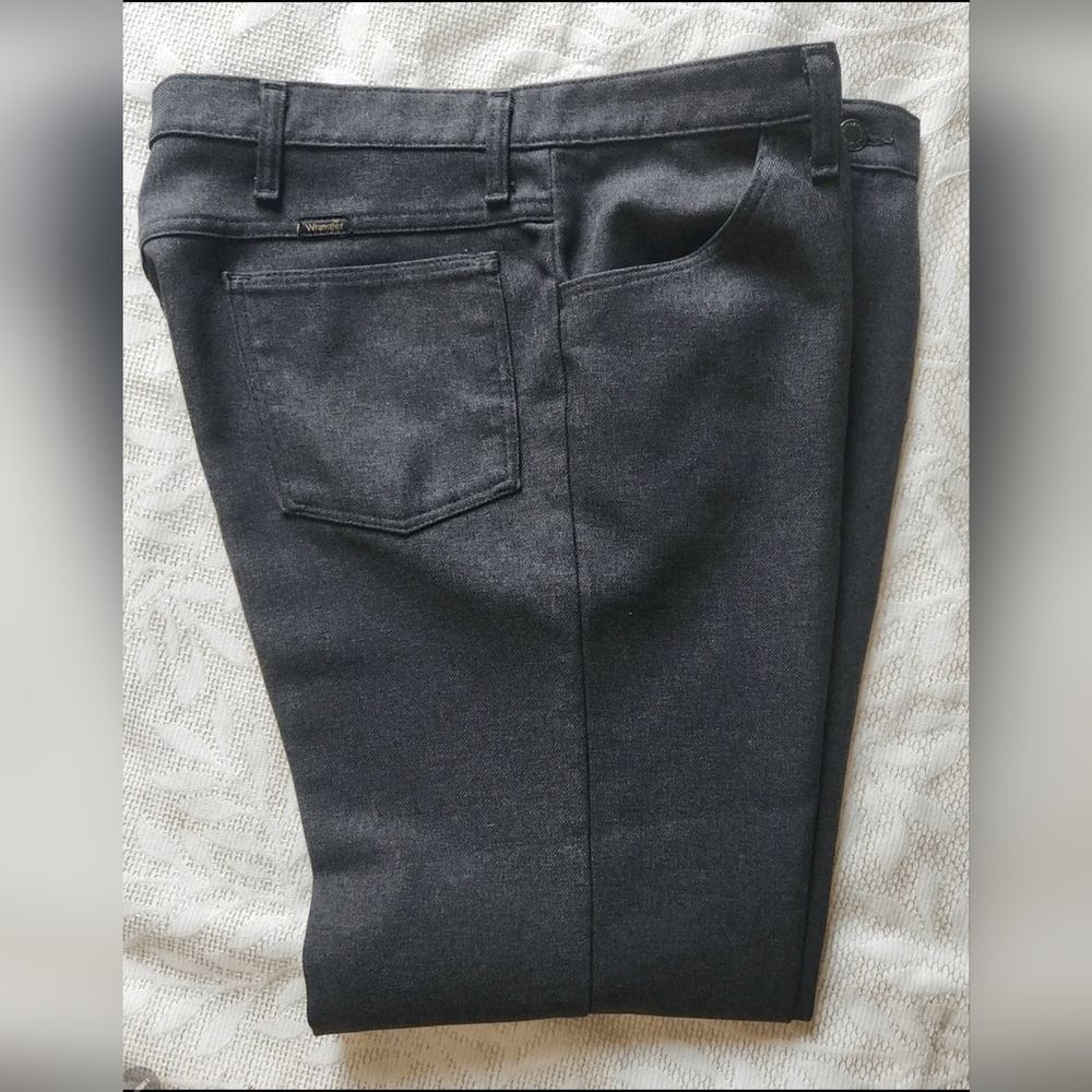 P31 Wrangler Mens Gray Polyester Trousers Size 38x29 NWOT